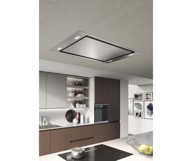 Senza Nome Vento 90 S inbouw plafond afzuigkap - roestvrijstaal