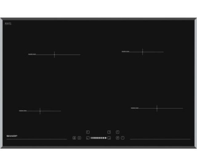 Sharp KH7I19CS00EU inductiekookplaat vooraanzicht met vier kookzones en bedieningspaneel