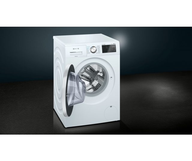 De Siemens WM14T790NL is uitgevoerd met een linksdraaiende deur welke niet om te draaien is