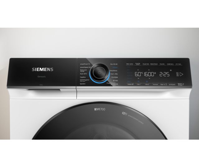 Siemens WG66B2ABNL wasmachine bovenaanzicht bedieningspaneel met draaiknop en touchscreen