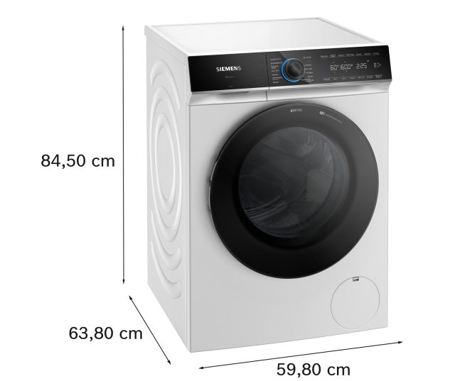 Siemens WG66B2ABNL wasmachine afmetingen en dimenisionering technische weergave