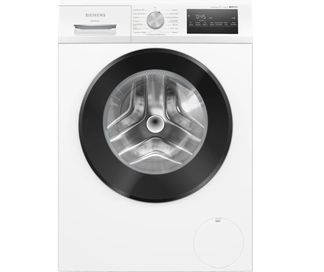 Siemens WM14N27KNL wasmachine vooraanzicht met geopende deur en zichtbare trommel