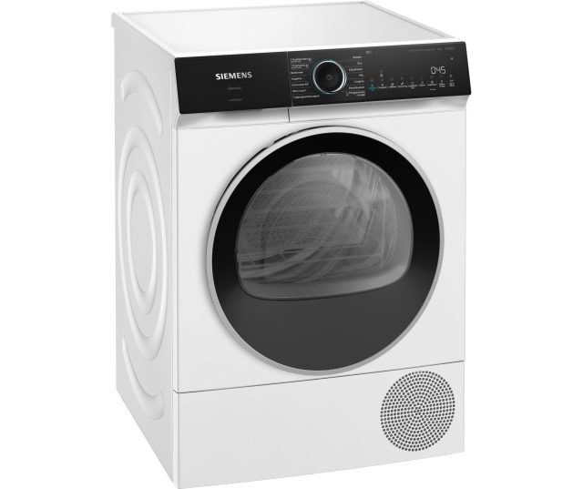 Siemens WQ46N2C9NL diagonaal perspectief geopend met trommel zichtbaar
