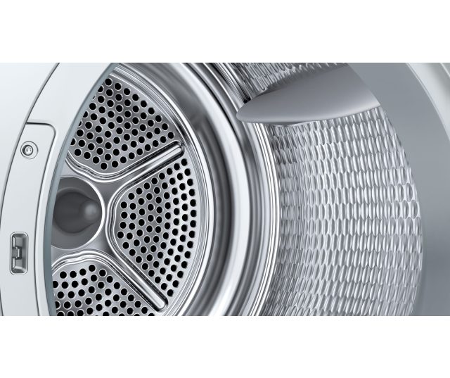 Siemens WQ46N2C9NL trommeldetail close-up perforatie en binnenstructuur