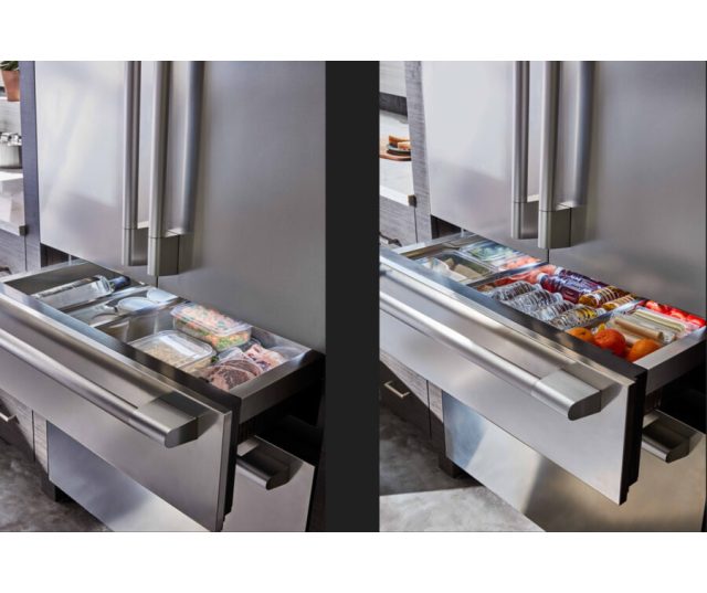 SKS SKSFD3614P side-by-side koelkast - Vriesgedeelte onder