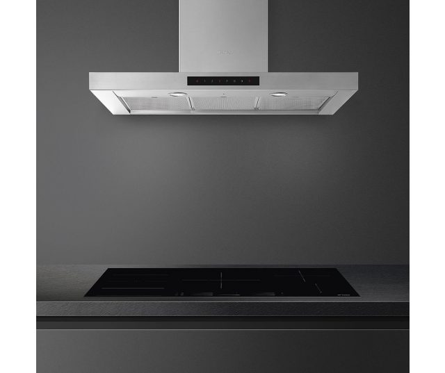 Smeg KICT90BL wand afzuigkap - 90 cm. breed