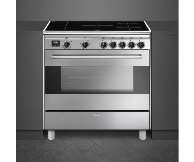 Smeg BG91IX2 inductie fornuis - roestvrijstaal