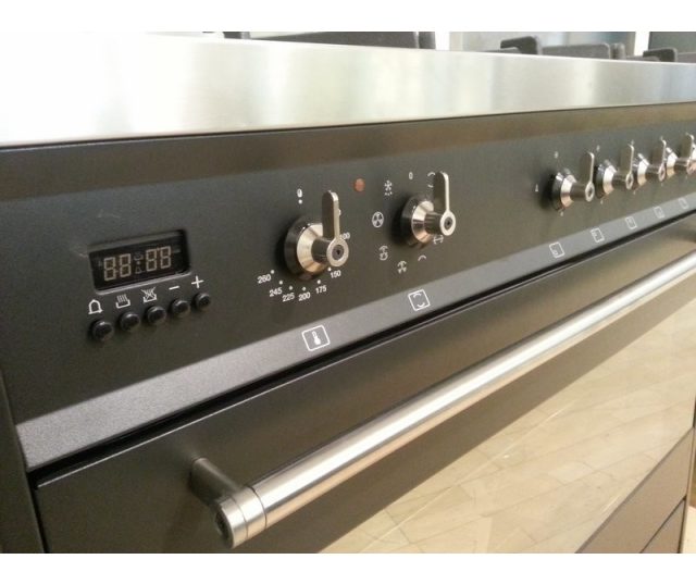 De kleur antraciet in combinatie met de roestvrijstalen elementen geven de C9GMANLK9 een chique design.