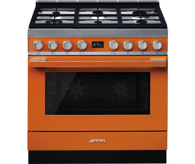 Smeg CPF9GMORNLK gas fornuis oranje