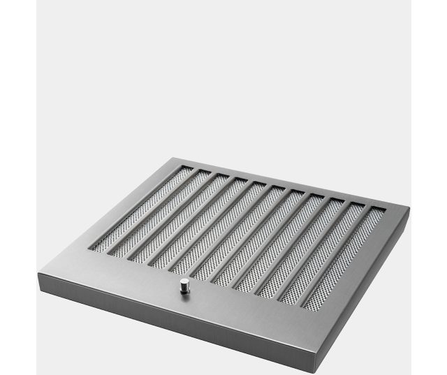 Smeg KSGT64BLV afzuigkap metalen filterelement apart, voorkant met geperforeerde structuur