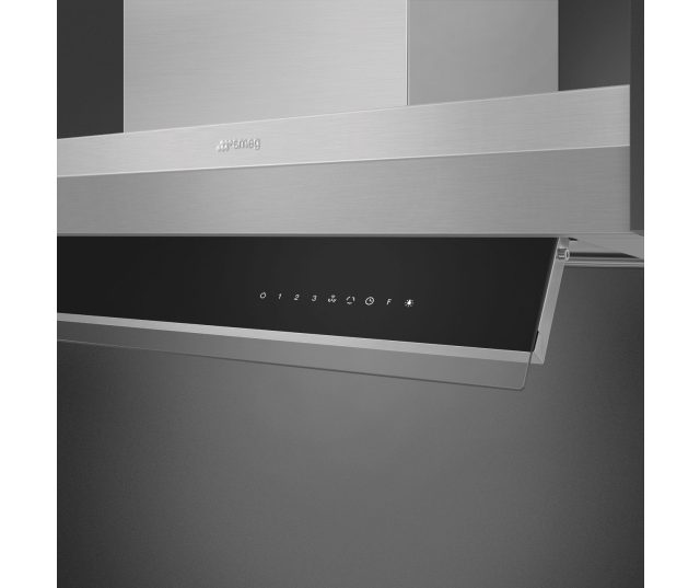 Smeg KSGT64XV afzuigkap bedieningspaneel met touchbediening en symbolen