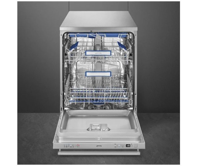 Smeg LVSP345BQX vrijstaande vaatwasser met besteklade