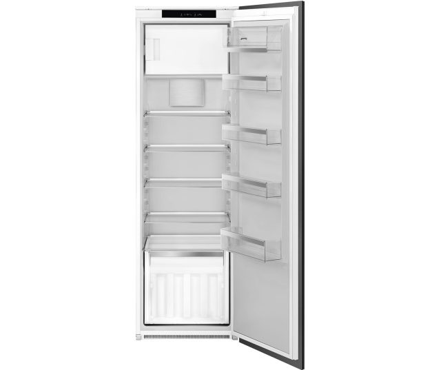 Smeg S9C1741E inbouwkoelkast geopend, interieur met transparante laden en deurvakken