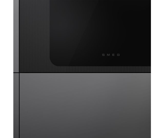 Smeg SF6201TB oven zijkant detail met draaiknop en geribde oppervlak
