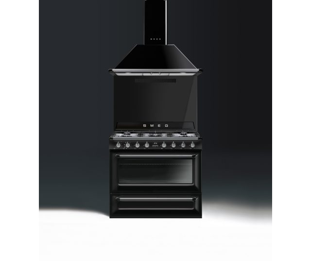 Smeg TR90NNLK2 gas fornuis - zwart - 90 cm