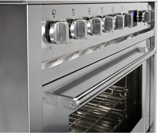 STEEL EQ9F_4FIK MISTRAL fornuis met afzuiging - 90 cm breed