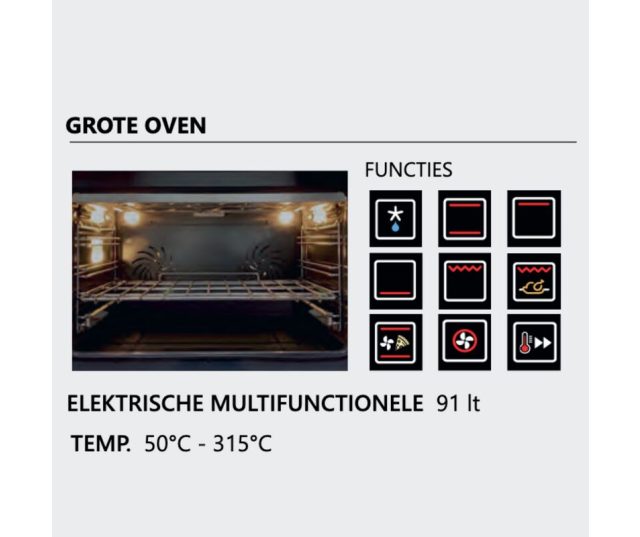 EQ9F_4FIK MISTRAL STEEL fornuis met afzuiging - Inductie met afzuiging