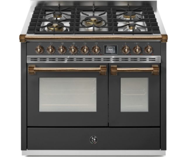 Steel Ascot AQ10SF-4M AN gas fornuis - 100 cm - combi-stoomoven - Antraciet