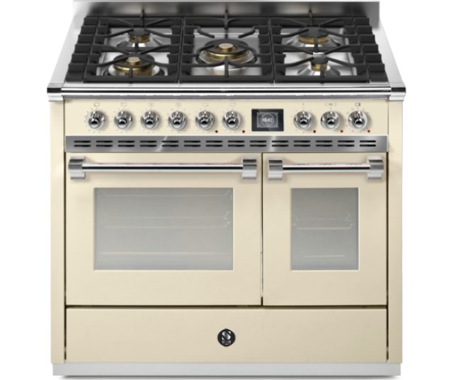 Steel Ascot AQ10SF-4M CR gas fornuis - 100 cm - combi-stoomoven - Crema