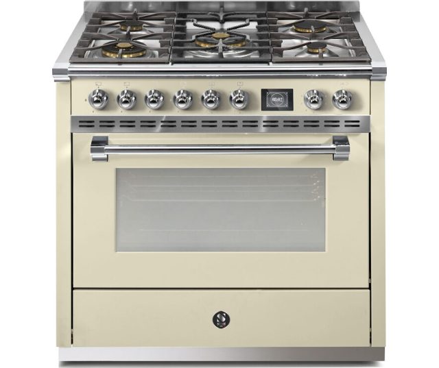 Steel AQ9S-4M CR Ascot gasfornuis - combi-stoomoven en mega wok - Crema