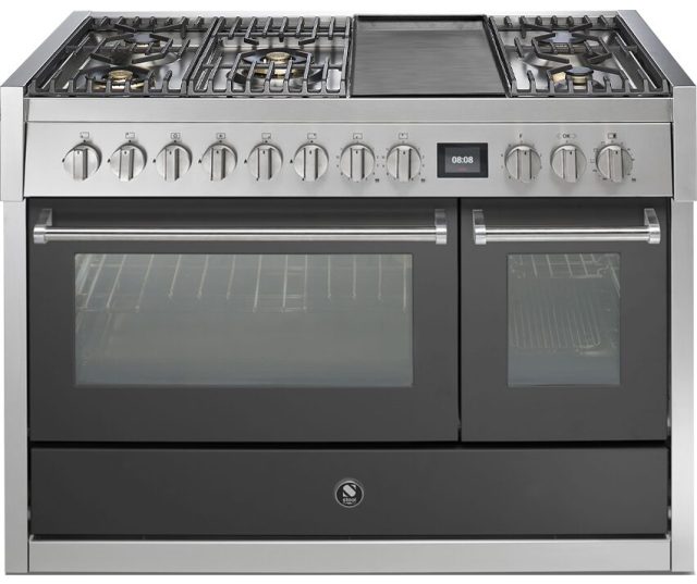 STEEL fornuis gas Genesi GQ12SF-4TM Antraciet