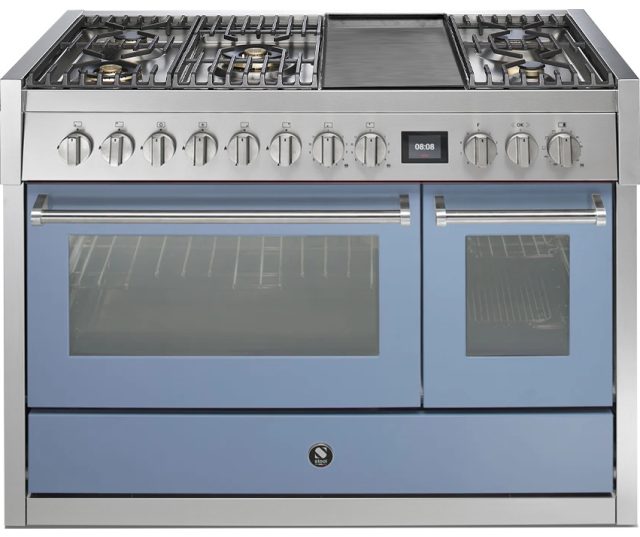 STEEL fornuis gas Genesi GQ12SF-4TM Celeste