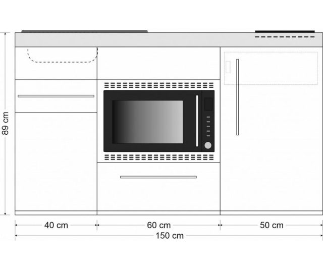 Stengel PREMIUMLINE MPMOS 150 edelstaal minikeuken - Wit