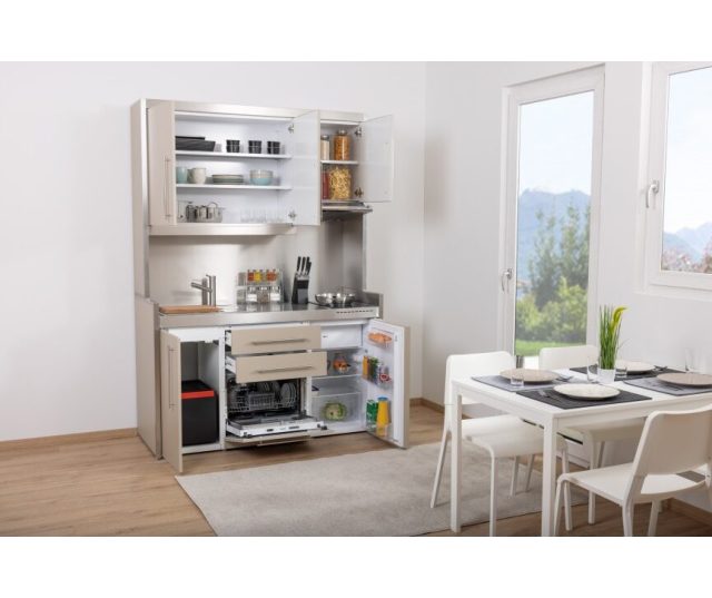 Stengel PORTO 150 cm STUDIOLINE met 4 toestellen minikeuken - Wit