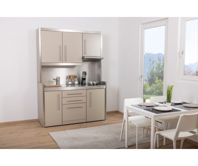PORTO 150 cm STUDIOLINE met 4 toestellen Stengel minikeuken - Wit
