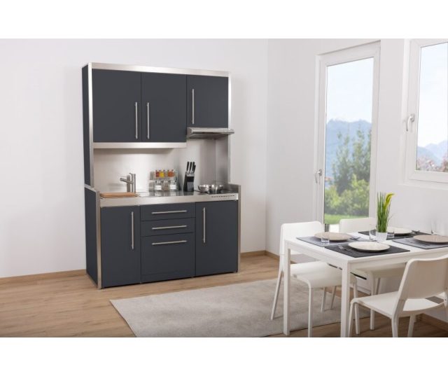 PORTO 150 cm STUDIOLINE met 4 toestellen Stengel minikeuken - Wit