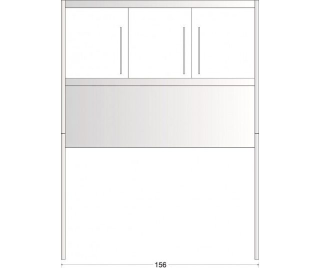 minikeuken Stengel Project STUDIOLINE 150 cm 3 toestellen inductie kookplaat - Wit