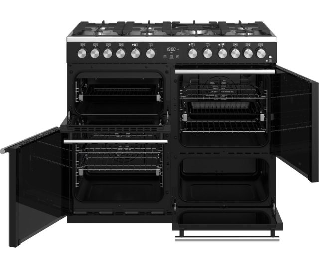 In het Stoves Precision DX S1000DF EU BK zwart fornuis kunt u vier ovens tegelijk gebruiken