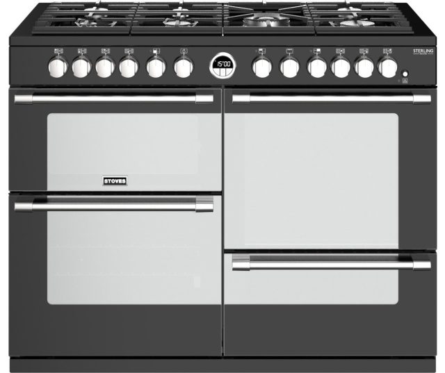 Stoves Sterling S1100 DF Deluxe zwart fornuis