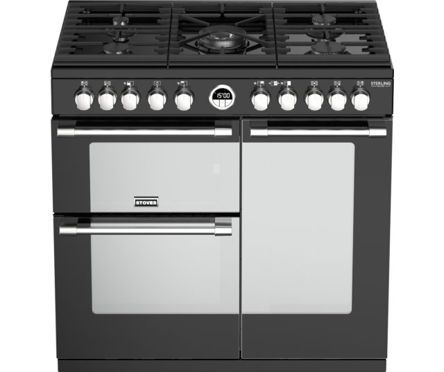 Het Stoves STERLING S900 DF DELXUE ZWART fornuis is voorzien van 5 sterke branders.