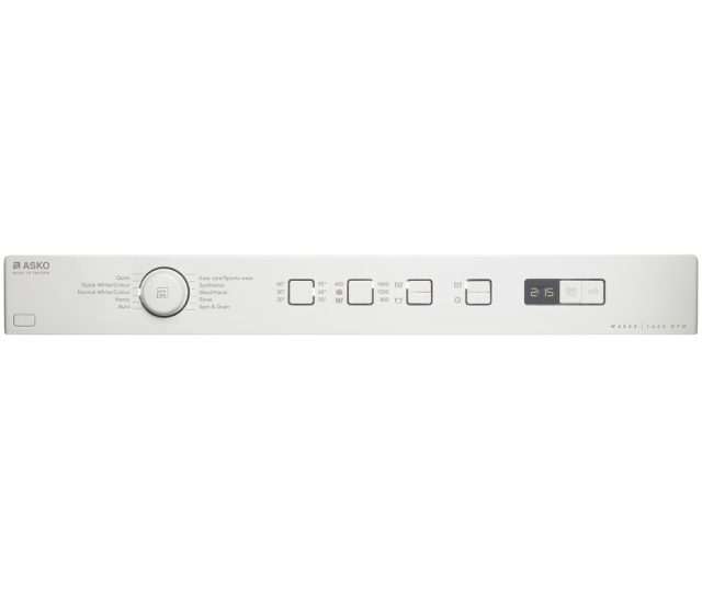 Het bedieningspaneel van de Asko W6564NL wasmachine