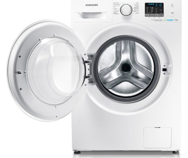 De SAMSUNG wasmachine WF70F5E2Q4W is voorzien van een rechtsdraaiende deur