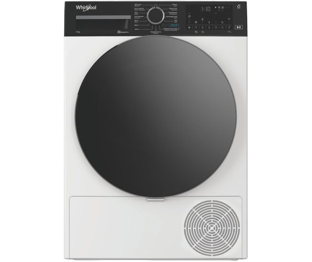 Whirlpool C WD 106M WBS BE droger frontaal met gesloten deur en warmtepomp onderaan
