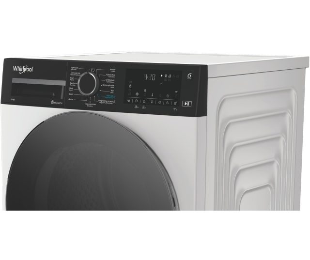 Whirlpool C WD 106M WBS BE droger bedieningspaneel detail met draairegelaar en toetsen