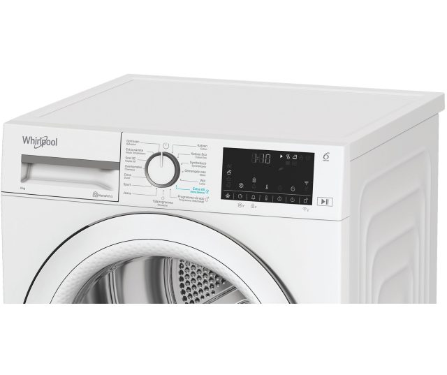 Whirlpool C WD 94M WWS BE bovenaanzicht met volledige bedieningspaneel zichtbaar