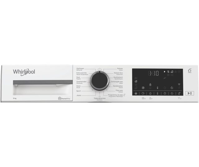 Whirlpool C WD1 84M WBS warmtepompdroogkast trommeldetail met perforatie en schoepen