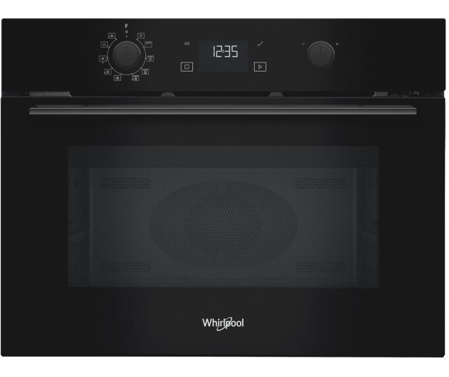 Whirlpool MBP A540 B magnetron combi, vooraanzicht gesloten met bedieningspaneel en digitaal display