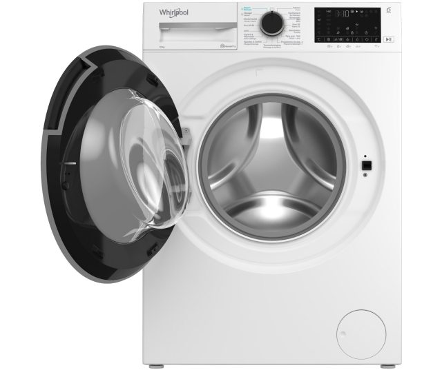 Whirlpool WAM 09WB BE wasmachine met geopende deur en zichtbare trommel