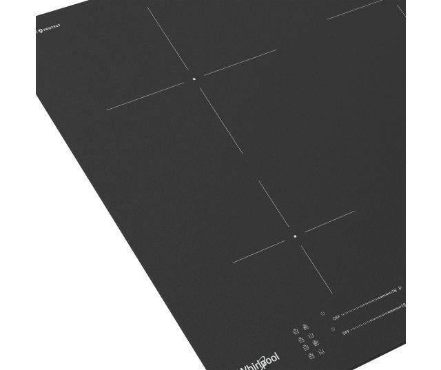 Whirlpool WB S2560 NE BM close-up kookzonemarkeringen met connection zone detail