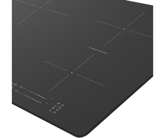 Whirlpool WB S2560 NE BM schuin detail connection zone en onderste kookzones