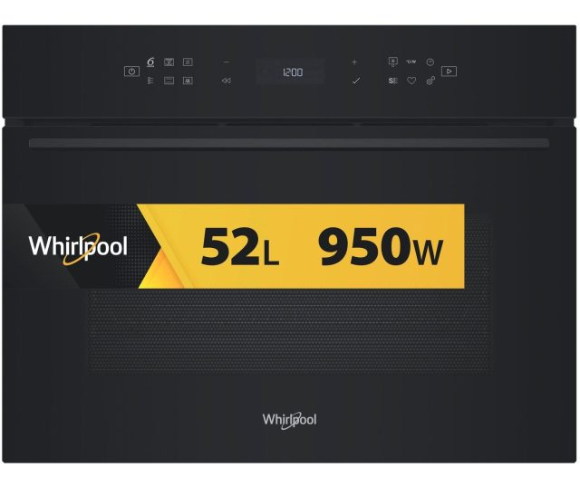 Whirlpool WCW7O7HTSB magnetron-oven vooraanzicht gesloten deur met specs