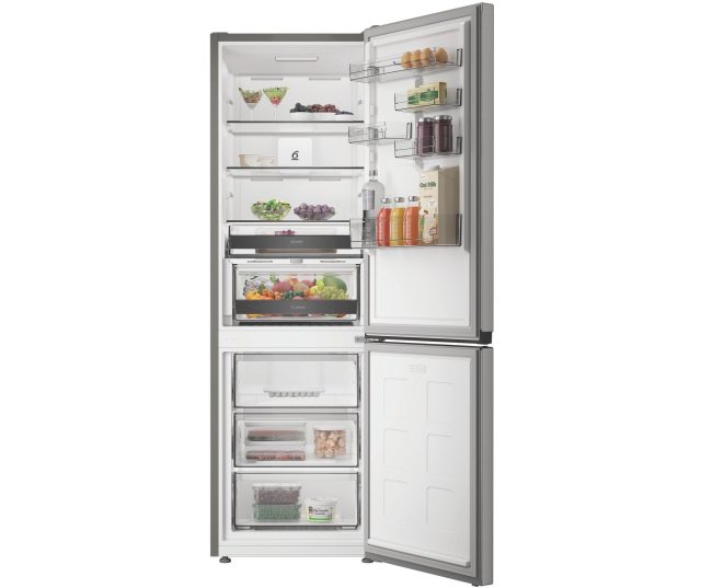 Whirlpool WHK 22373 X6EA koelkast bovenvak geopend stellages leeg wit interieur
