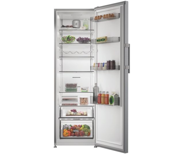 Whirlpool WHMLF 6442 XP4 koelkast interieur volledig geopend met laden en alle compartimenten