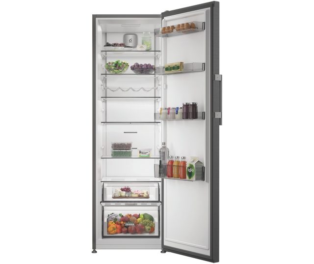 Whirlpool WHMLF 6444 XP6E koelkast geopende deur rechterkant deurkasten vol