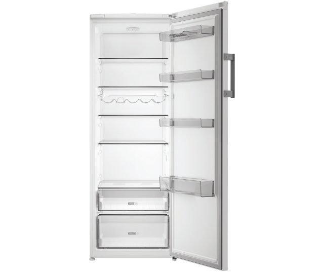 Whirlpool WHMLS 2411 W4E koelkast geopende deur interieur met schappen en laden