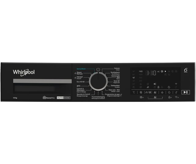 Whirlpool WPM 07W ADS BE wasmachine bovenaanzicht bedieningspaneel volledig